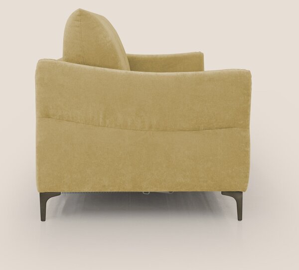 Dalia divano letto con materasso H18 cm e piedi alti in raffinato tess