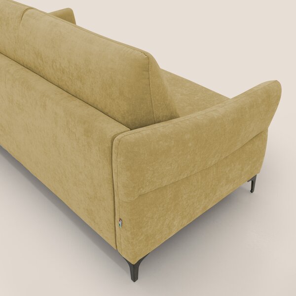 Dalia divano letto con materasso H18 cm e piedi alti in raffinato tess
