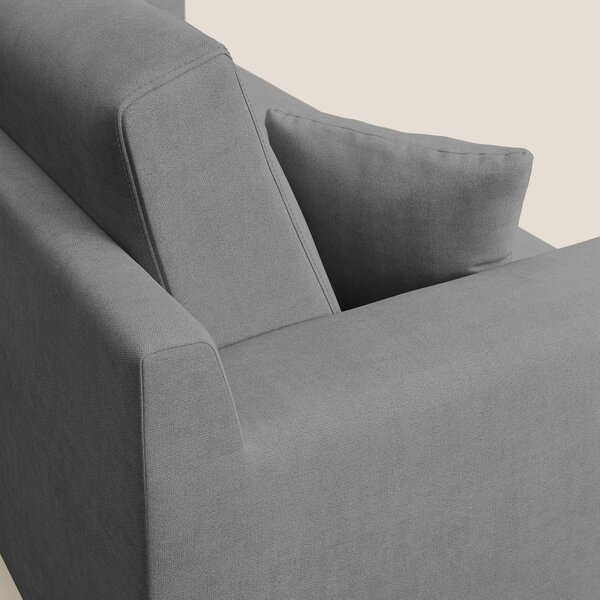 Danish divano moderno in tessuto morbido impermeabile T02 grigio