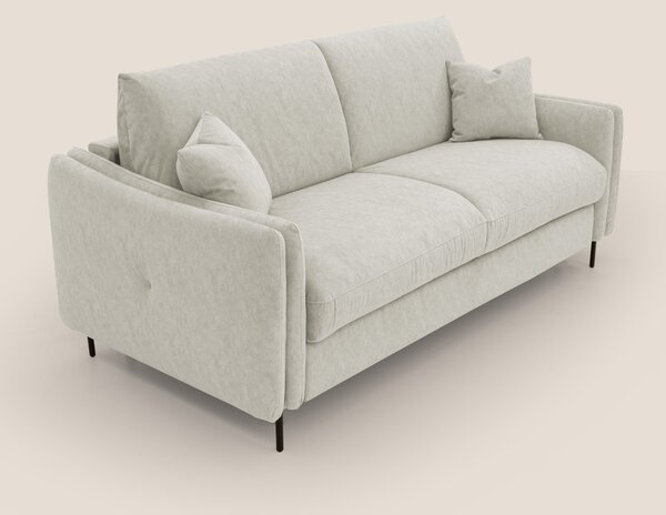 Gregory Divano letto con materasso h18 cm in microfibra effetto vellut