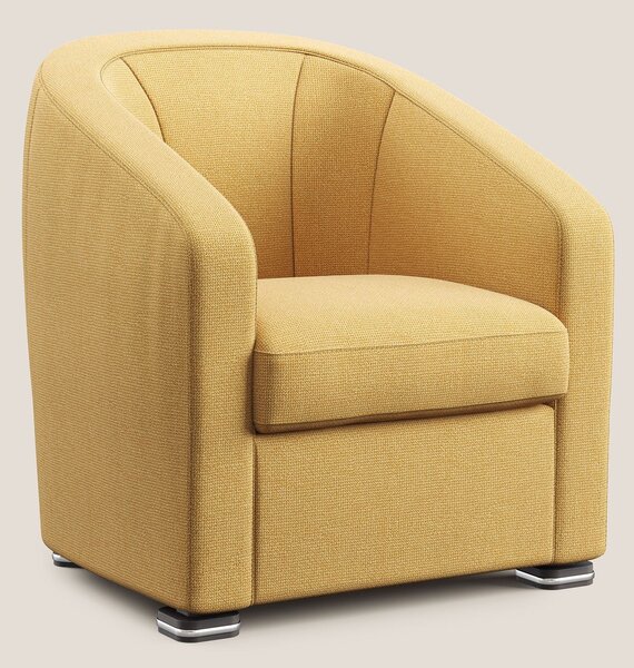 Cloe Poltroncina in tessuto smacchiabile con acqua QuickClean T08 gial