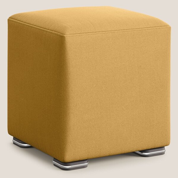 Cube pouf in microfibra smacchiabile T11 giallo