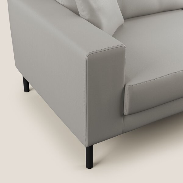Uranio divano moderno lineare in Ecopelle impermeabile T04 grigio chia