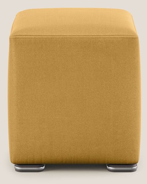 Cube pouf in microfibra smacchiabile T11 giallo