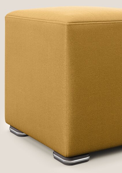 Cube pouf in microfibra smacchiabile T11 giallo