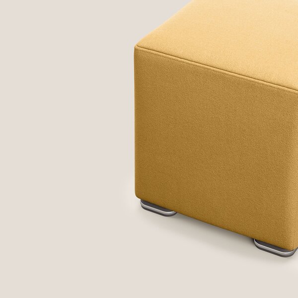 Cube pouf in microfibra smacchiabile T11 giallo