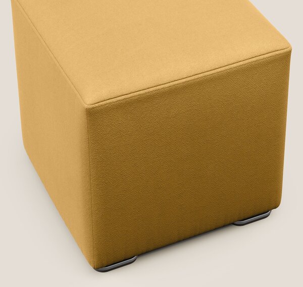 Cube pouf in microfibra smacchiabile T11 giallo