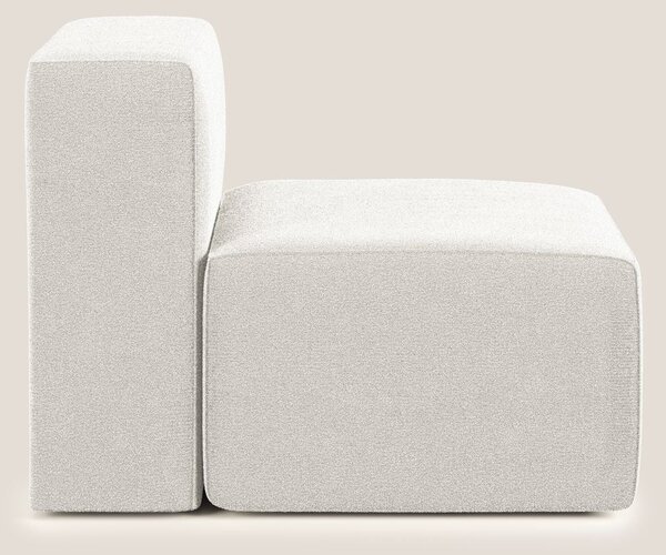 Nettuno modulo poltrona centrale in morbido tessuto bouclè T07 bianco