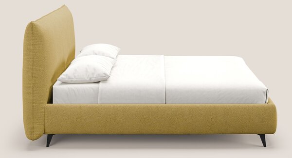 EROS letto imbottito in piuma con vano contenitore in pregiato e fresc