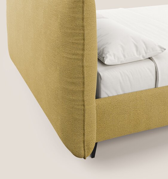 EROS letto imbottito in piuma con vano contenitore in pregiato e fresc