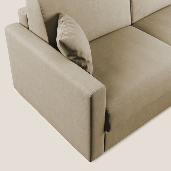 Chris Divano letto angolare con penisola in microfibra smacchiabile T1