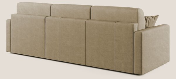 Chris Divano letto angolare con penisola in microfibra smacchiabile T1