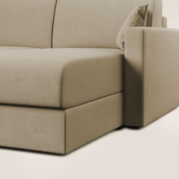 Chris Divano letto angolare con penisola in microfibra smacchiabile T1