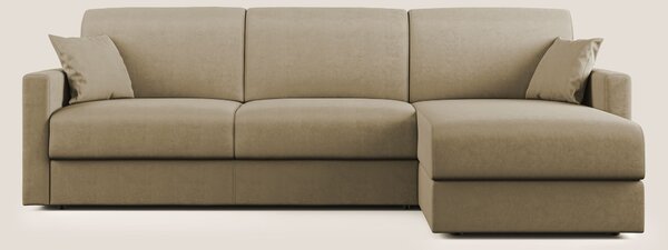 Chris Divano letto angolare con penisola in microfibra smacchiabile T1