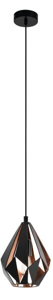 EGLO Lampada a sospensione Carlton, nero/rame, Ø 20,5 cm