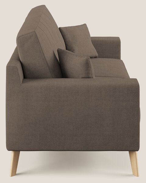 Danish divano moderno in tessuto morbido impermeabile T02 marrone