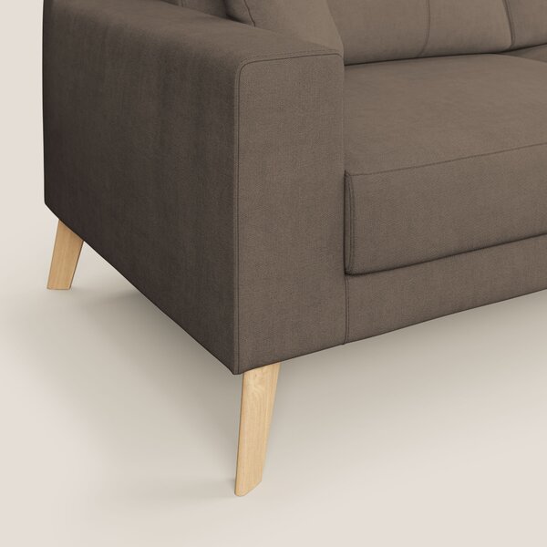 Danish divano moderno in tessuto morbido impermeabile T02 marrone