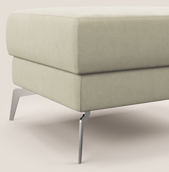 Star Pouf con piedini alti in microfibra impermeabile T11 panna
