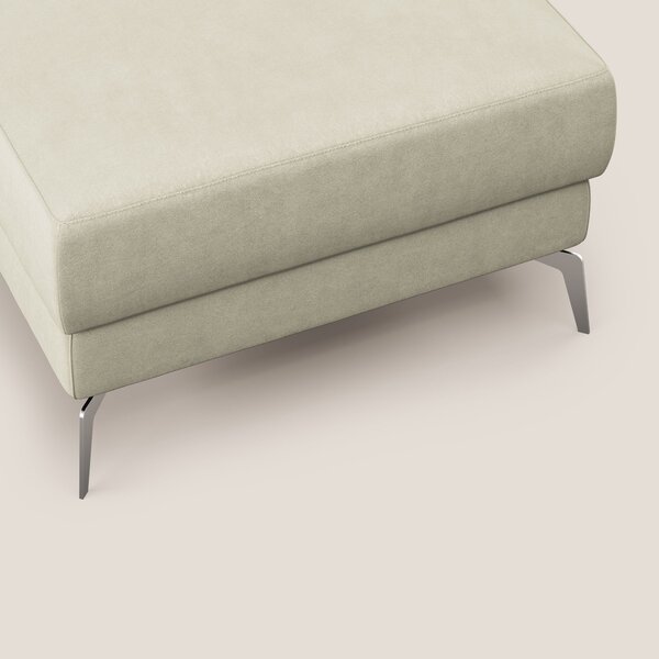 Star Pouf con piedini alti in microfibra impermeabile T11 panna