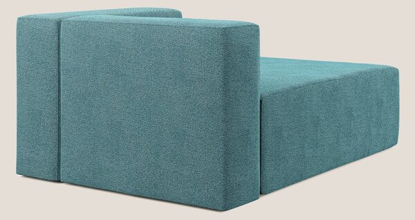 Nettuno modulo chaise longue in morbido tessuto bouclè T07 azzurro