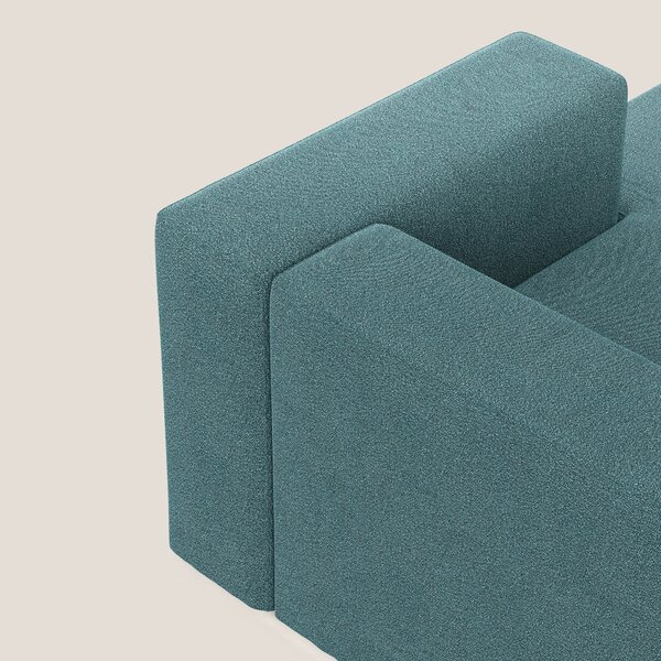 Nettuno modulo chaise longue in morbido tessuto bouclè T07 azzurro