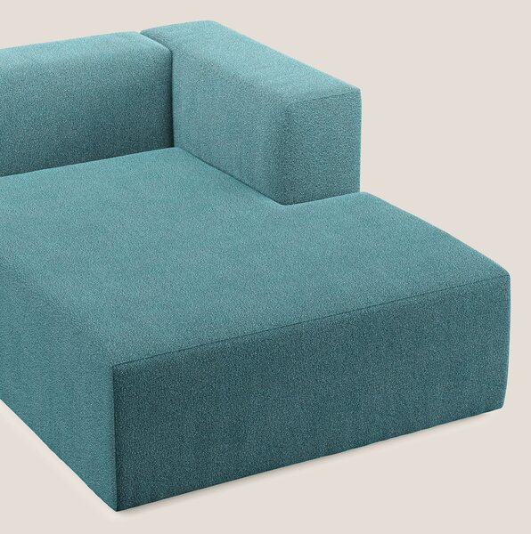 Nettuno modulo chaise longue in morbido tessuto bouclè T07 azzurro