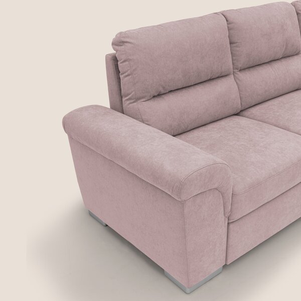 Minerva divano angolare con estraibile a cassettone e pouf contenitore