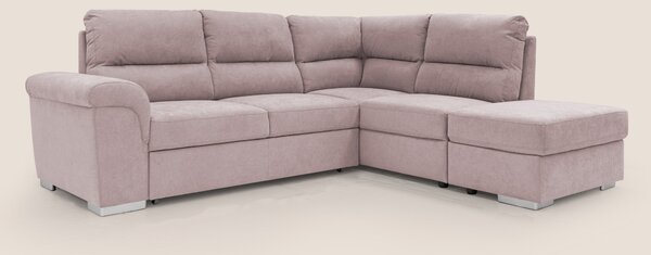 Minerva divano angolare con estraibile a cassettone e pouf contenitore
