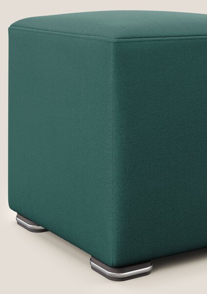 Cube pouf in microfibra smacchiabile T11 petrolio