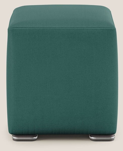 Cube pouf in microfibra smacchiabile T11 petrolio