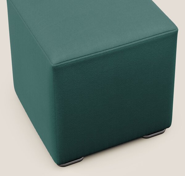 Cube pouf in microfibra smacchiabile T11 petrolio