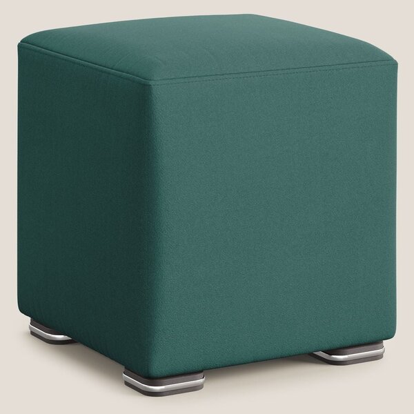 Cube pouf in microfibra smacchiabile T11 petrolio