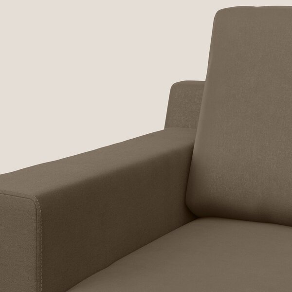Prestige poltroncina moderna in microfibra smacchiabile T11 marrone