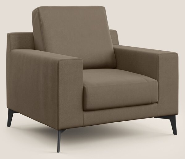 Prestige poltroncina moderna in microfibra smacchiabile T11 marrone