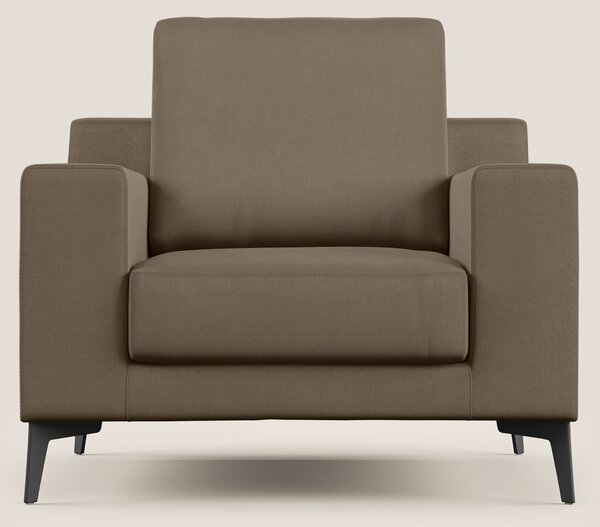 Prestige poltroncina moderna in microfibra smacchiabile T11 marrone
