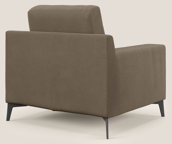 Prestige poltroncina moderna in microfibra smacchiabile T11 marrone