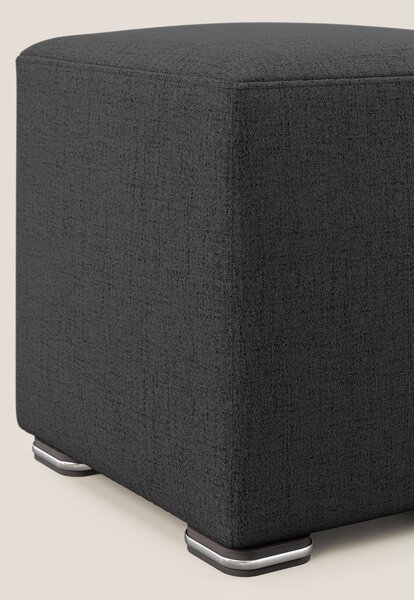 Cube pouf in tessuto morbido impermeabile T03 antracite