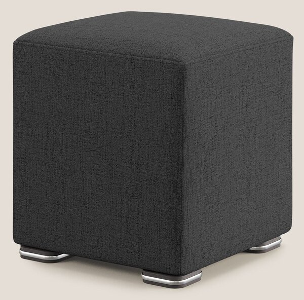 Cube pouf in tessuto morbido impermeabile T03 antracite