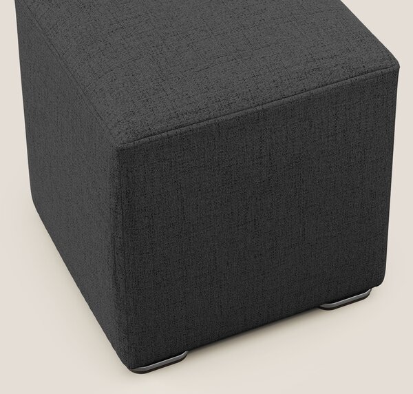 Cube pouf in tessuto morbido impermeabile T03 antracite