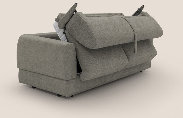 Happy Divano letto matrimoniale con materasso h18 cm in tessuto imperm