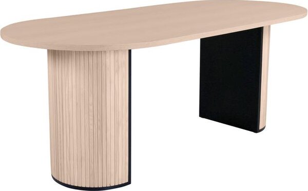Tavolo ovale con finitura in legno di quercia Bianca, 200x90 cm