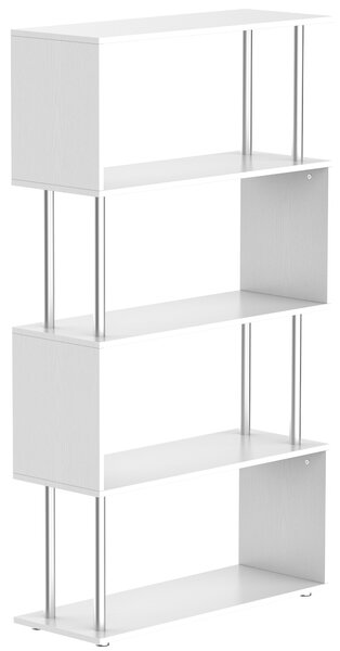 HOMCOM Libreria di Design mobili per soggiorno per soggiorno Moderna, Scaffale a Ripiani in stile moderno Bianco