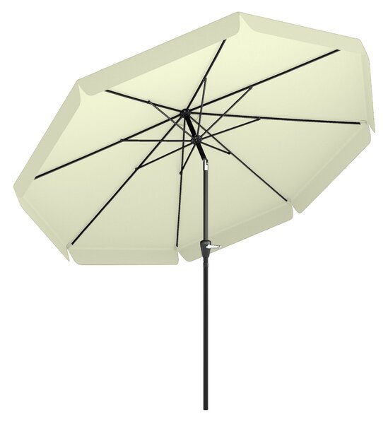 Outsunny Ombrellone da Giardino Rotondo Φ266x250cm Beige, con Palo Centrale e Sfiato Superiore, Protezione UV|Aosom