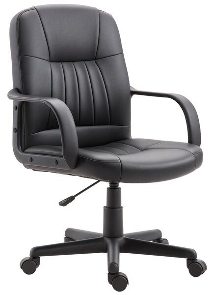 Vinsetto Sedia da Ufficio Ergonomica Poltrona Scrivania Girevole Altezza Regolabile Schienale Alto Ecopelle Nero|Aosom