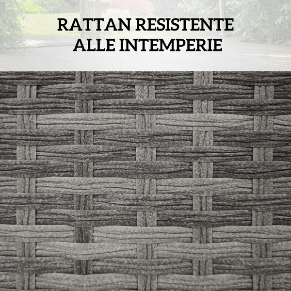 Outsunny Cesta Contenitore da Giardino e Casa in Rattan con Tessuto Interno, 57x34x62cm, Grigio|Aosom