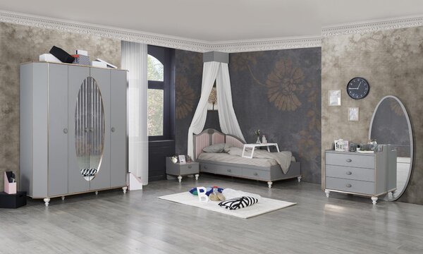 Set di design per la camera dei bambini letto comodino cassettiera armadio 4 pezzi