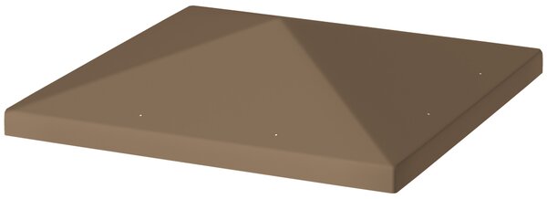 Outsunny Copertura per Gazebo da Giardino 3x3 m in Tessuto Oxford 600D con Fori di Drenaggio, Marrone