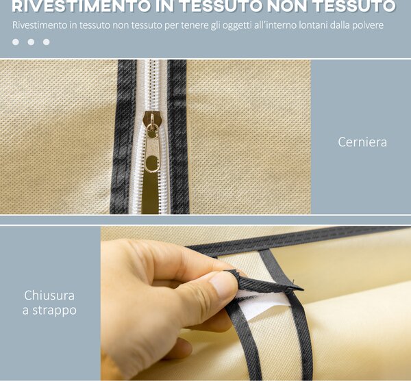 HOMCOM Armadio Guardaroba Portatile in Tessuto con 6 Ripiani Aperti e un Appendino, 103x43x162.5 cm, Crema | Aosom Italy