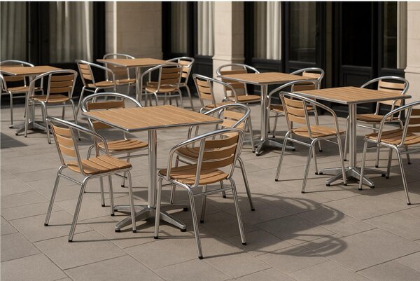 Sedia Alluminio impilabile in alluminio tipo bar confezione 1 pezzo Peso kg 2,5 in Alluminio e Poliwood