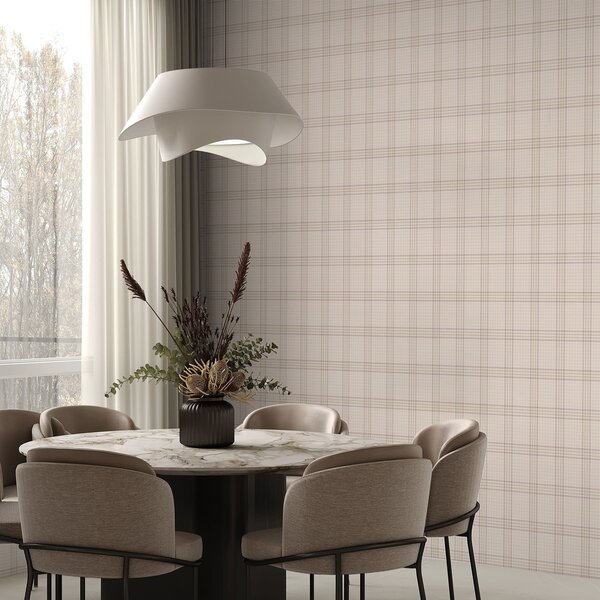 Carta da parati Quadrato beige chiaro con strisce rosa, Parati astratta classici, a01251v1 : Uwalls.it
